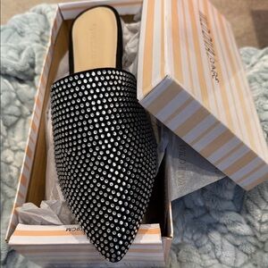 Wild Diva Sparkling Black Mules